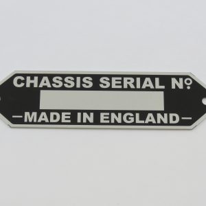 ID plate: chassis serial number
