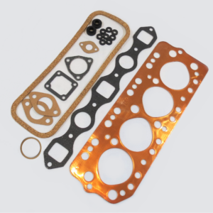 Assorted gasket set with orange, black, and cork seals arranged in a fan.